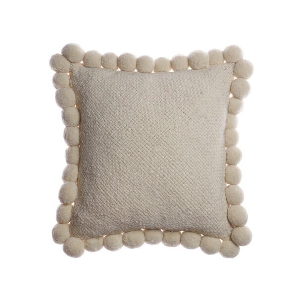 Boho Pom Pom Textured Throw Pillow