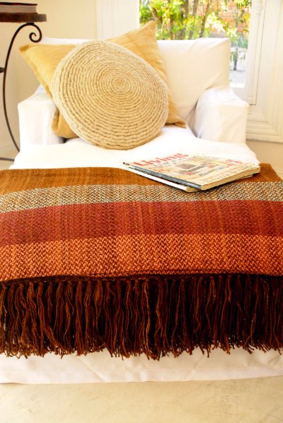 Multicolor Llama Wool Throw Blanket